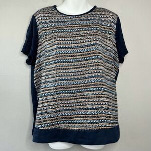 SCOTCH & SODA Top Womens Size XL Linen Artsy Indie Colorful Abstract